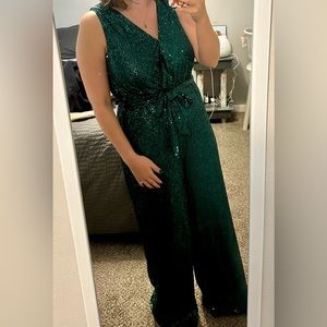 Petal + Pup emerald green sequin jumpsuit - size L